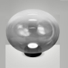 Fabas luce ovalia lampada da tavolo moderna vetro grigio chiaro led 14w cct 2700k 3000k 4000k dimmerabile