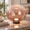Fabas ovalia lampada da tavolo soggiorno led 14w cct 2700k 4000k dimmerabile vetro ametista