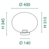 Fabas ovalia lampada da tavolo soggiorno led 14w cct 2700k 4000k dimmerabile vetro ametista