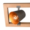 Lampadario per tavolo da pranzo legno 4 luci orientabili