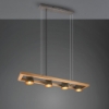 Lampadario per tavolo da pranzo legno 4 luci orientabili