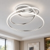 Plafoniera per camera da letto cromo led 4000k dimmerabile 50cm