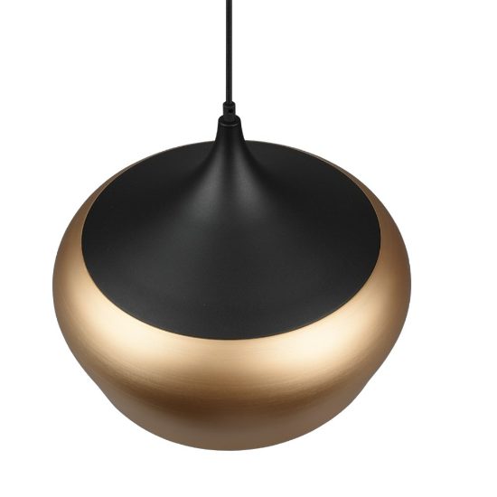Lampada a sospensione per isola cucina ottone opaco e nero