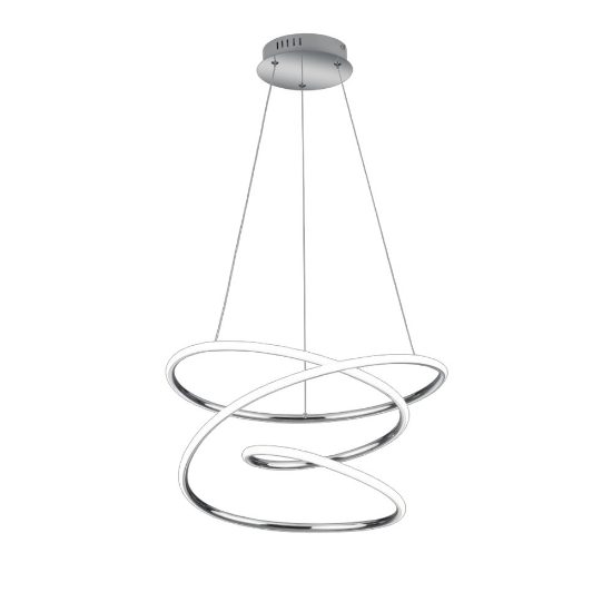 Lampadario moderno design cromo led 4000k dimmerabile