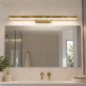 Applique per specchio bagno led 18w cct 3000k 4000k moderno foglia oro