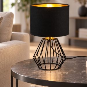 Lampada da tavolo per salotto nera design moderno