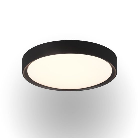 Plafoniera rotonda per bagno nero led 3000k ip44