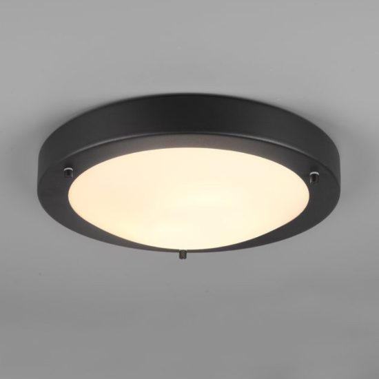 Plafoniera da esterno tonda ip44 nera 32cm