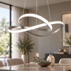 Lampadario design moderno per salotto led 4000k nickel opaco