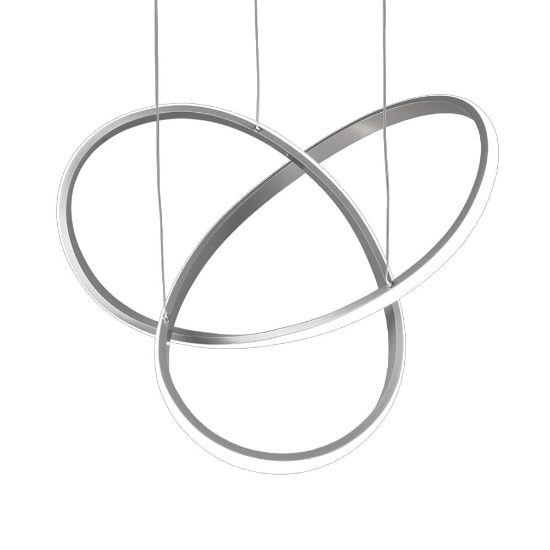 Lampadario design moderno per salotto led 4000k nickel opaco