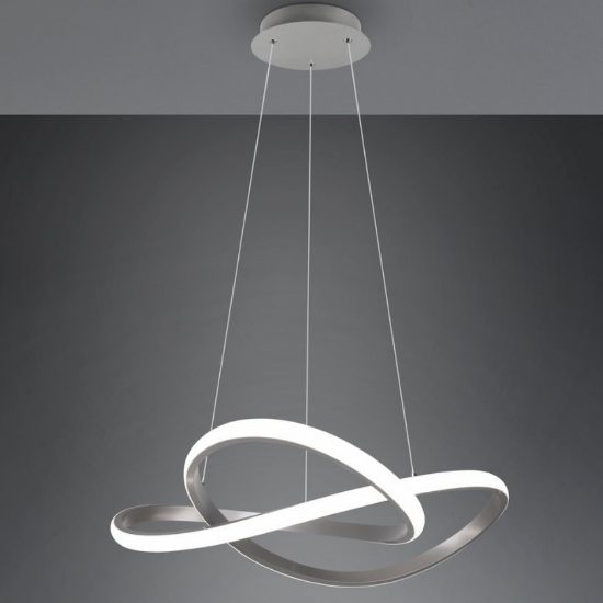 Lampadario design moderno per salotto led 4000k nickel opaco
