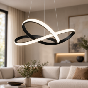 Lampadario moderno led 4000k design nero opaco