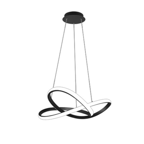 Lampadario moderno led 4000k design nero opaco