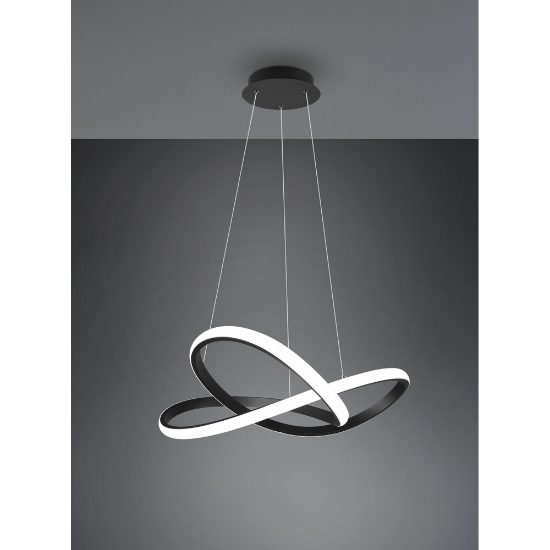 Lampadario moderno led 4000k design nero opaco