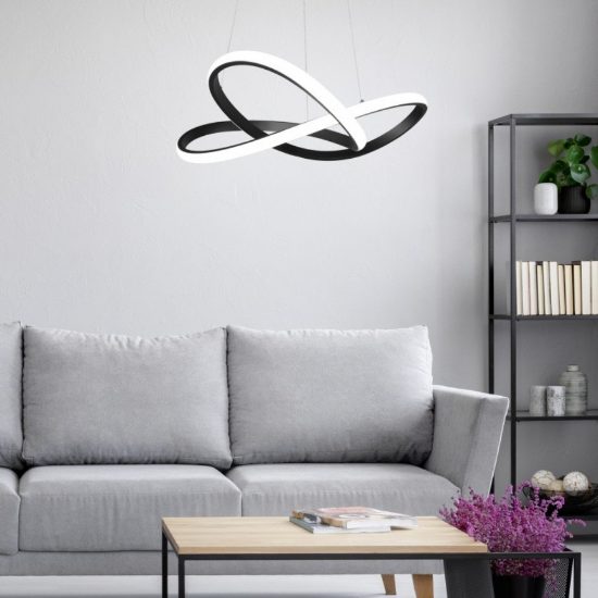 Lampadario moderno led 4000k design nero opaco