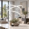 Lampadario moderno design cromo led 4000k dimmerabile