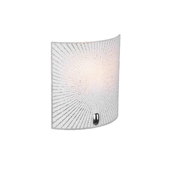 Applique da parete elegante rettangolare vetro decorato 20cm