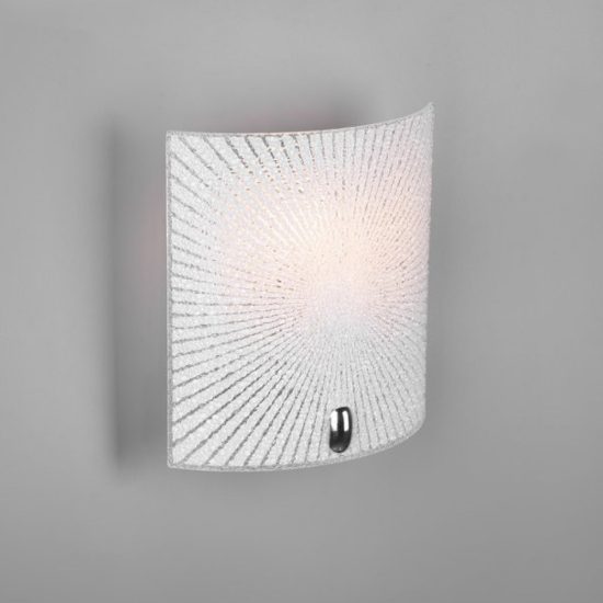 Applique da parete elegante rettangolare vetro decorato 20cm