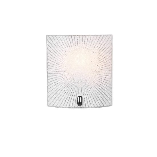 Applique da parete elegante rettangolare vetro decorato 20cm