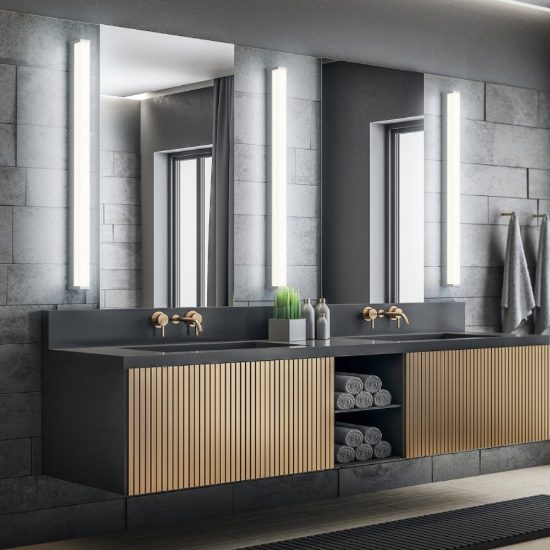 Applique per specchio bagno ip44 cromo led 3000k 120cm