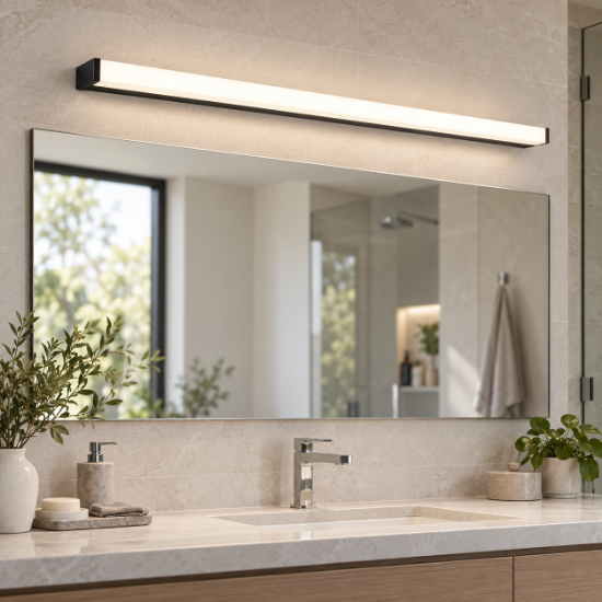 Applique per specchio bagno led 3000k nero opaco ip44