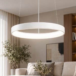 Fabas luce bacco lampadario a sospensione led 38w cct 2700k 4000k dimmerabile bianco