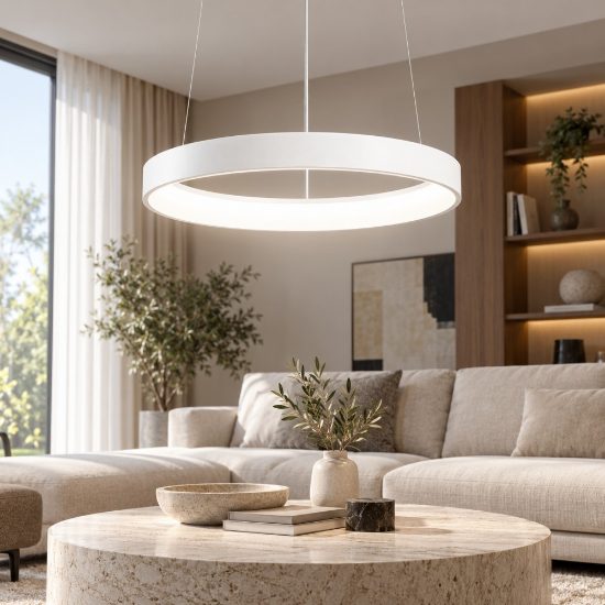Fabas luce bacco lampadario a sospensione led 38w cct 2700k 4000k dimmerabile bianco