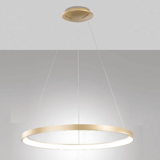Fabas luce bacco lampadario ad anello oro led 75w cct 2700k 3000k 4000k dimmerabile