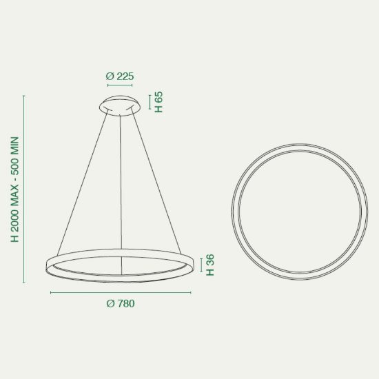 Fabas luce bacco lampadario ad anello oro led 75w cct 2700k 3000k 4000k dimmerabile