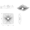 Grande plafoniera quadrata vetro 40cm per soggiorno