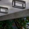Applique da esterno led 9,5w 3000k ip65 moderna rettangolare antracite 23cm