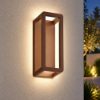 Lampada da parete per esterno led 9,5w 3000k ip65 23cm moderna rettangolare ruggine