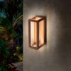 Lampada da parete per esterno led 9,5w 3000k ip65 23cm moderna rettangolare ruggine