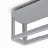 Applique da esterno led 9,5w 3000k ip65 23cm rettangolare moderna grigio perla