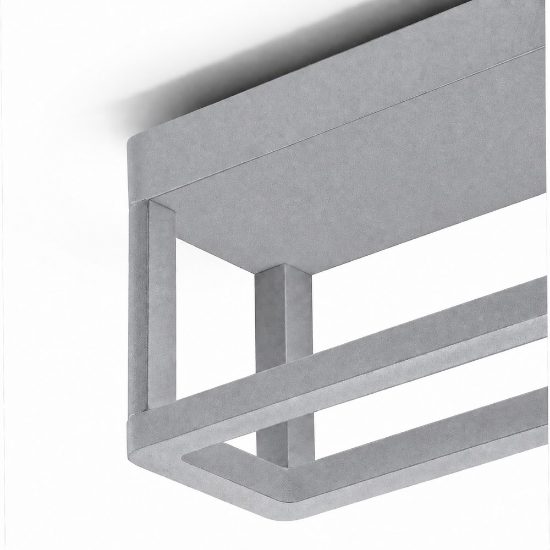 Applique da esterno led 9,5w 3000k ip65 23cm rettangolare moderna grigio perla