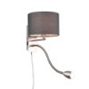 Applique per comodino camera da letto luce lettura nickel