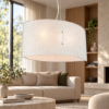 Lampadario in vetro decorato per soggiorno