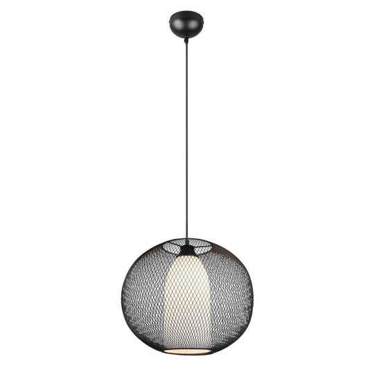 Lampada a sospensione nero opaco vetro opaco