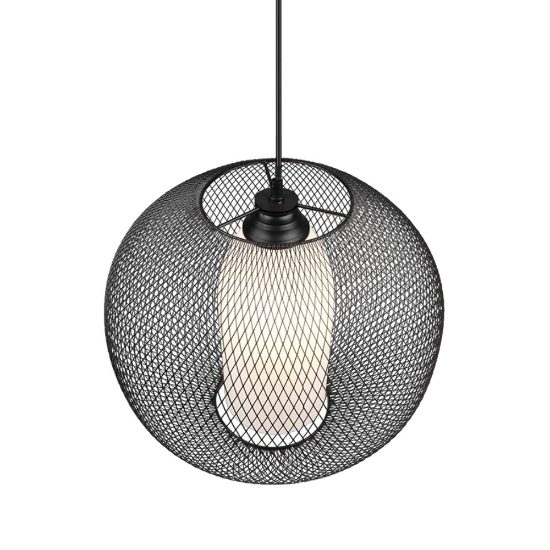 Lampada a sospensione nero opaco vetro opaco