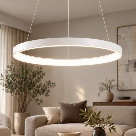 Fabas bacco lampadario a sospensione bianco led 56w cct 2700k 3000k 4000k dimmerabile