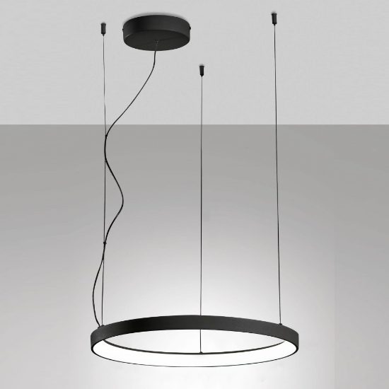 Fabas luce bacco lampadario minimal nero a sospensione led 56w cct 2700k 4000k dimmerabile