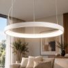 Fabas luce bacco lampadario led 56w cct 2700k 4000k dimmerabile anello bianco