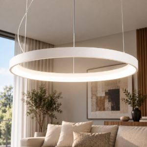 Fabas luce bacco lampadario led 56w cct 2700k 4000k dimmerabile anello bianco