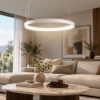 Fabas luce bacco lampadario led 56w cct 2700k 4000k dimmerabile anello bianco