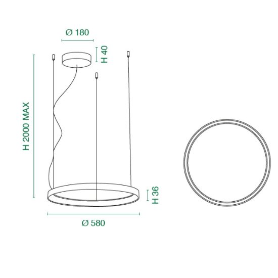 Fabas luce bacco lampadario moderno anello led 56w cct 2700k 4000k dimmerabile ottone satinato