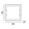 Perenz plafoniera moderna frame quadrata vetro bianco