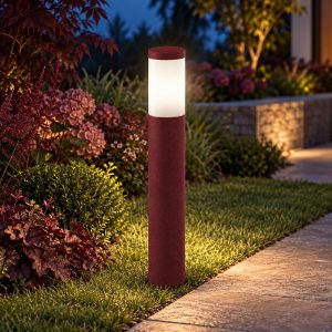 Lampioncino cilindrico moderno da giardino bordeaux ip54 60cm
