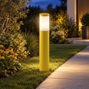 Lampione ip54 moderno per esterno cilindrico giallo girasole 60cm
