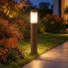 Lampione ip54 moderno per esterno giardino cilindrico ruggine 60cm