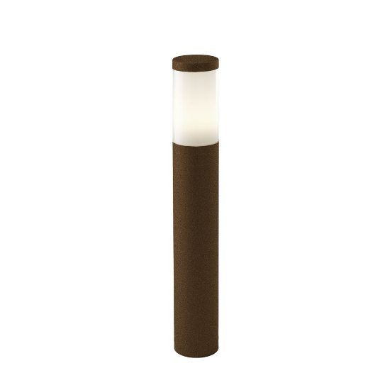 Lampione ip54 moderno per esterno giardino cilindrico ruggine 60cm